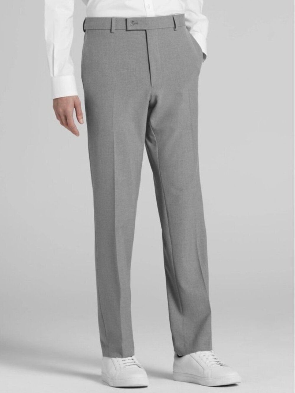 Egara Mens Gray Wool Dress Pants Size 36x32 Modern Fit Flat Front Slacks
